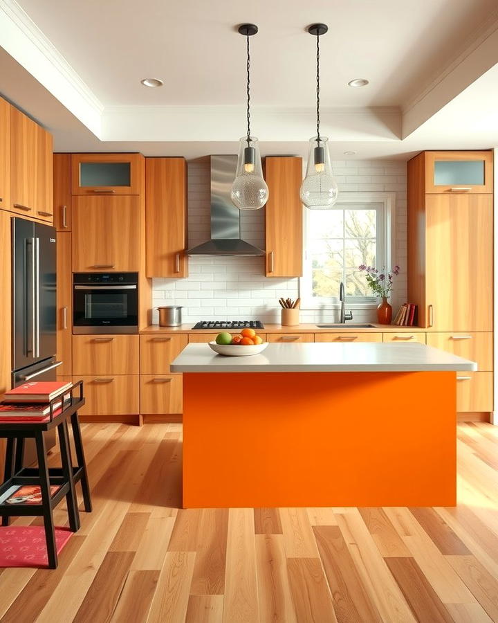 Maple Cabinets with Contrasting Island