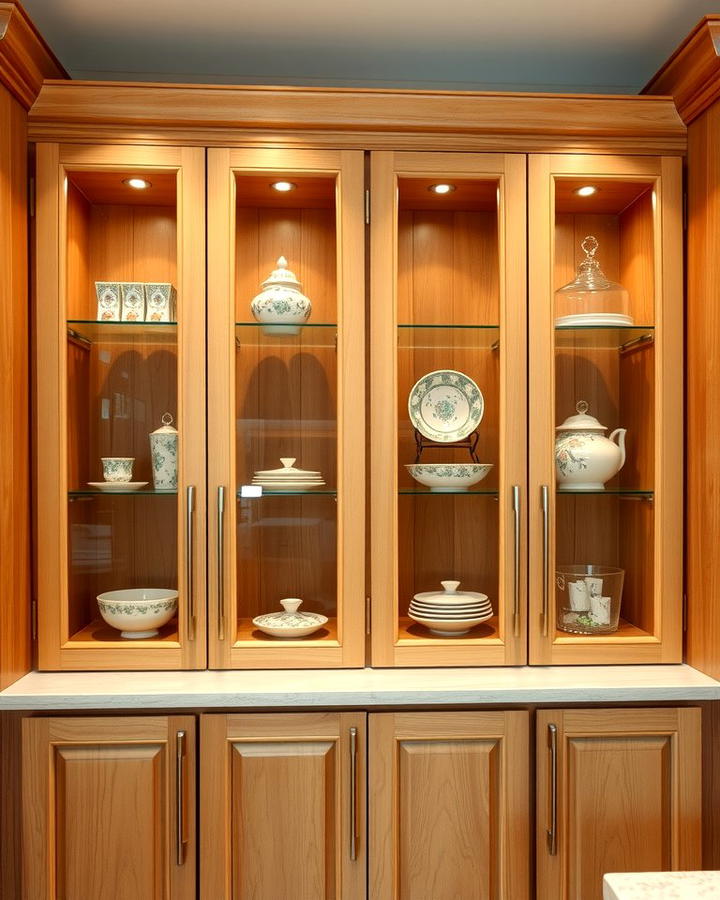 Maple Cabinets with Glass Inserts 2