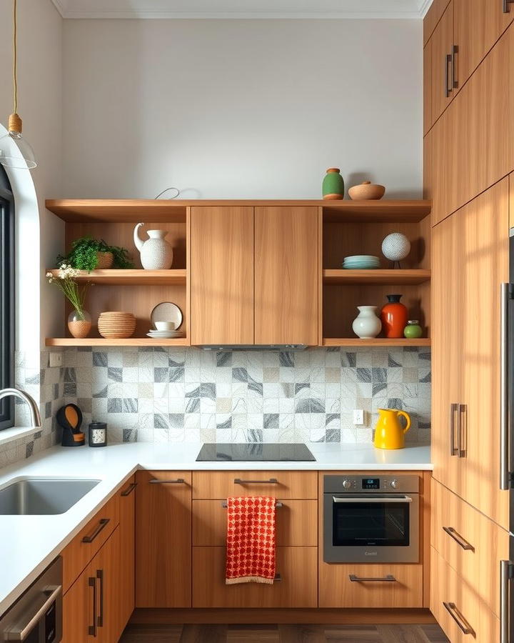 Maple Cabinets with Open Shelving