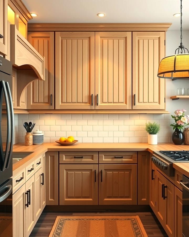 Maple Cabinets with a Beadboard Design