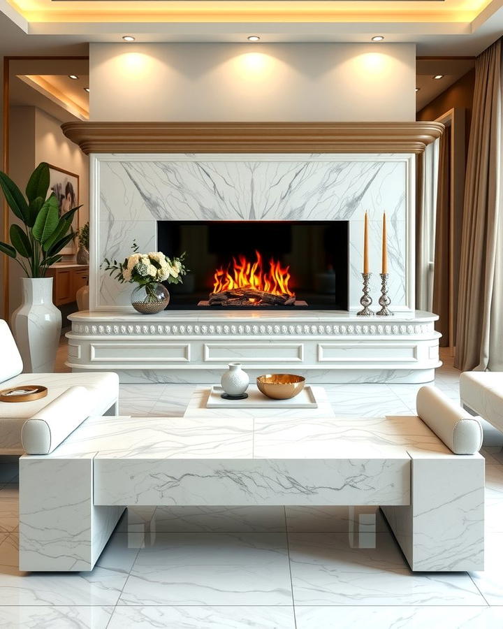 Marble Fireplace Bench