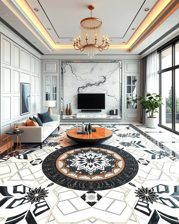 Marble Floors with Geometric Patterns