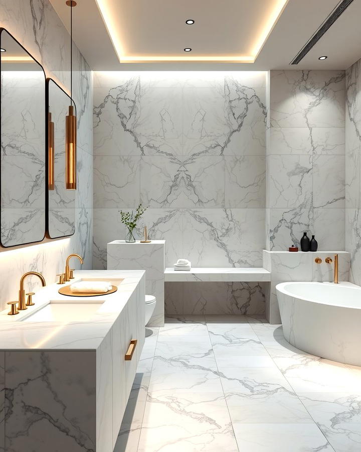 Marble Inspired Grey Bathroom Design