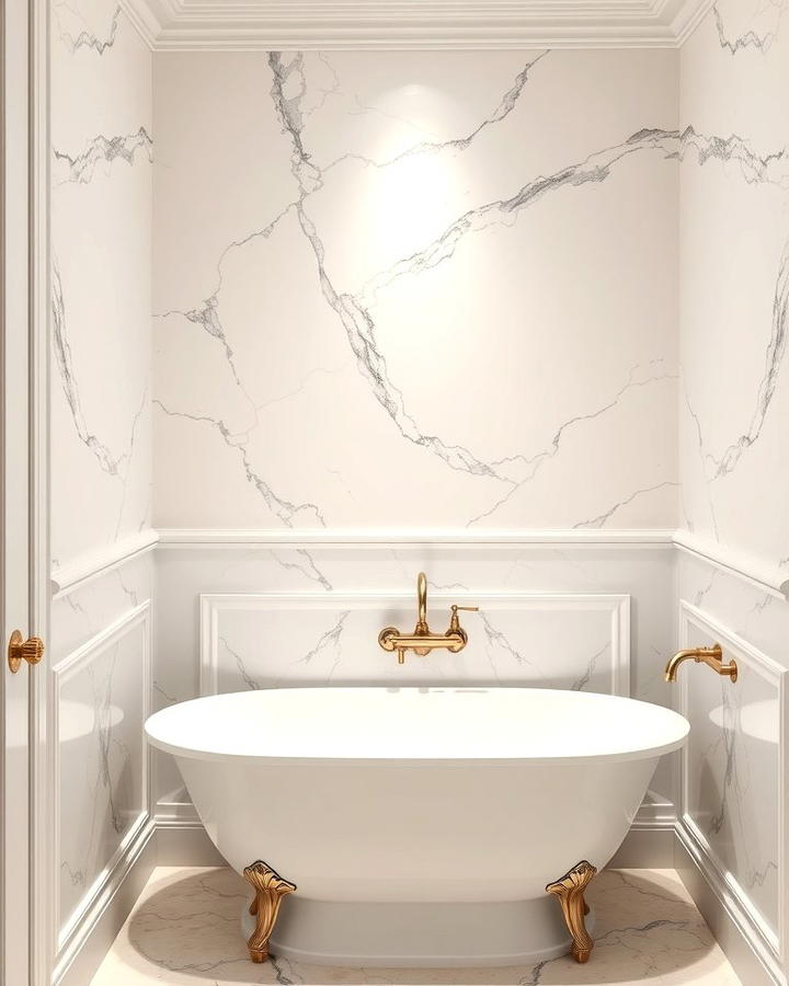 Marble Inspired Wainscoting