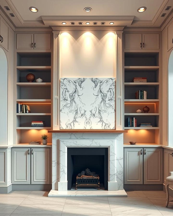 Marble Surround with Built Ins