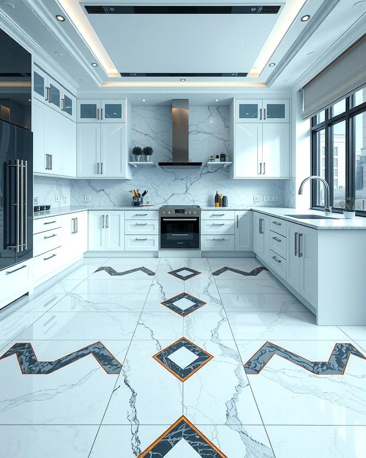 Marble with Geometric Inlays