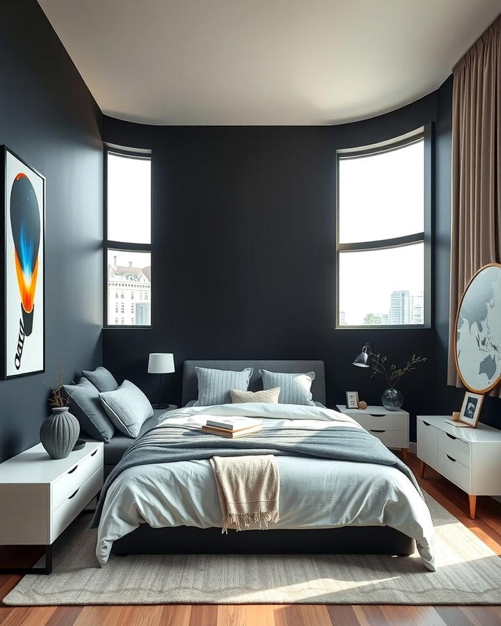 Matte Black Accent Wall 2