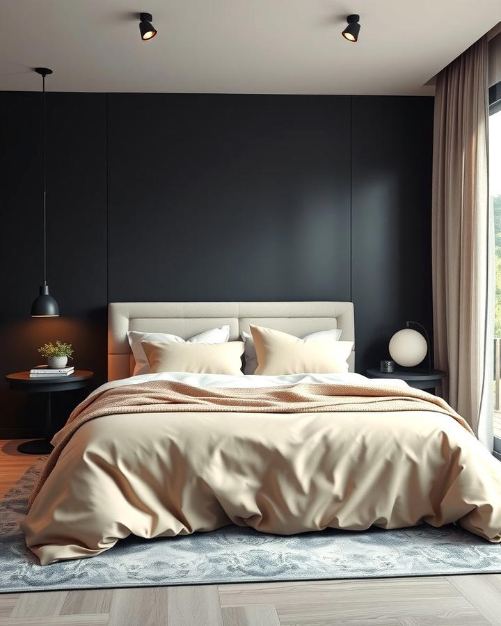 Matte Black Accent Wall