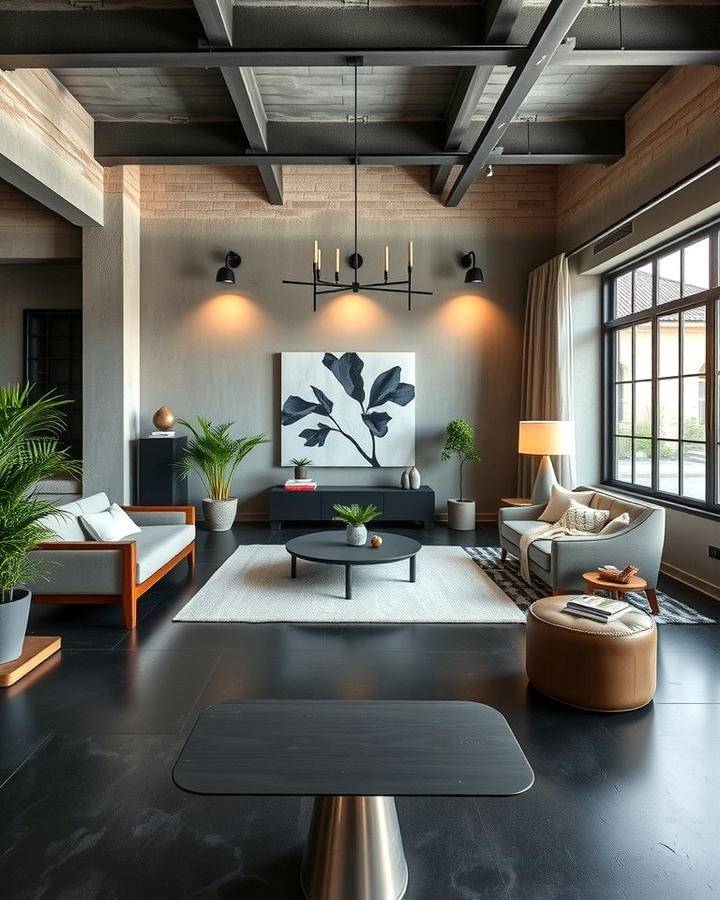 Matte Black Concrete Flooring