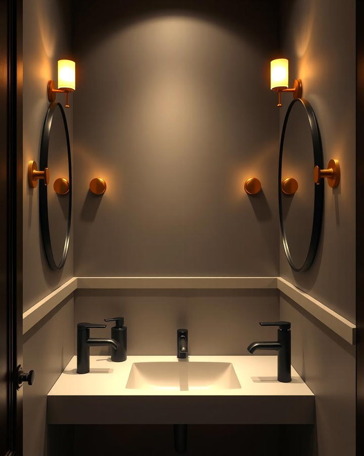 Matte Black Fixtures with Golden Lighting