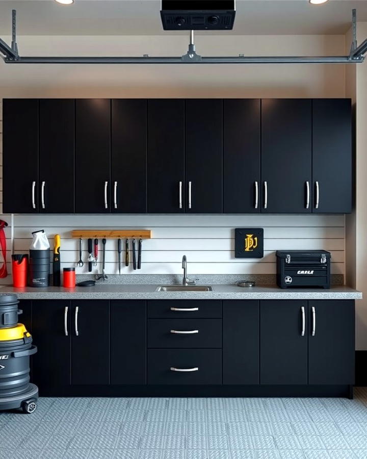 Matte Black Garage Cabinets