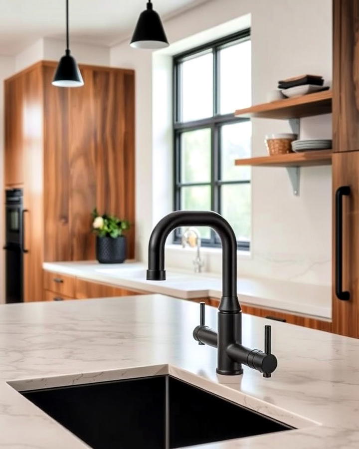 Matte Black Kitchen Fixtures for Modern Sophistication