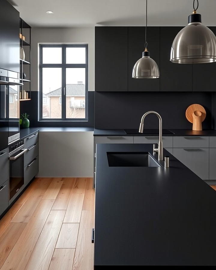 Matte Black Quartz Countertops