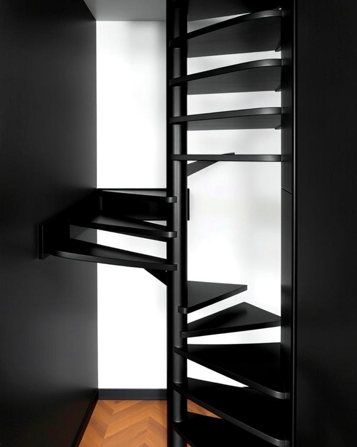 Matte Black Spiral Staircase