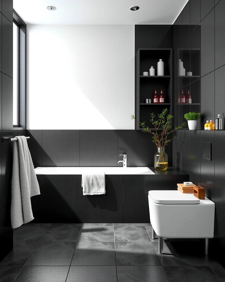 Matte Black Tiles for a Modern Touch