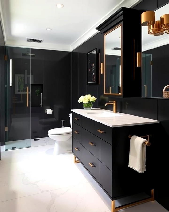 Matte Black Vanity for a Modern Touch