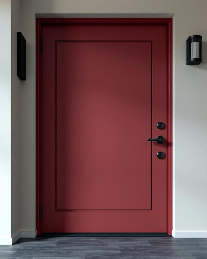 Matte Dark Red Door Finish