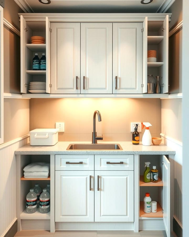 Maximizing Space with a Corner Sink and Cabinet Combo