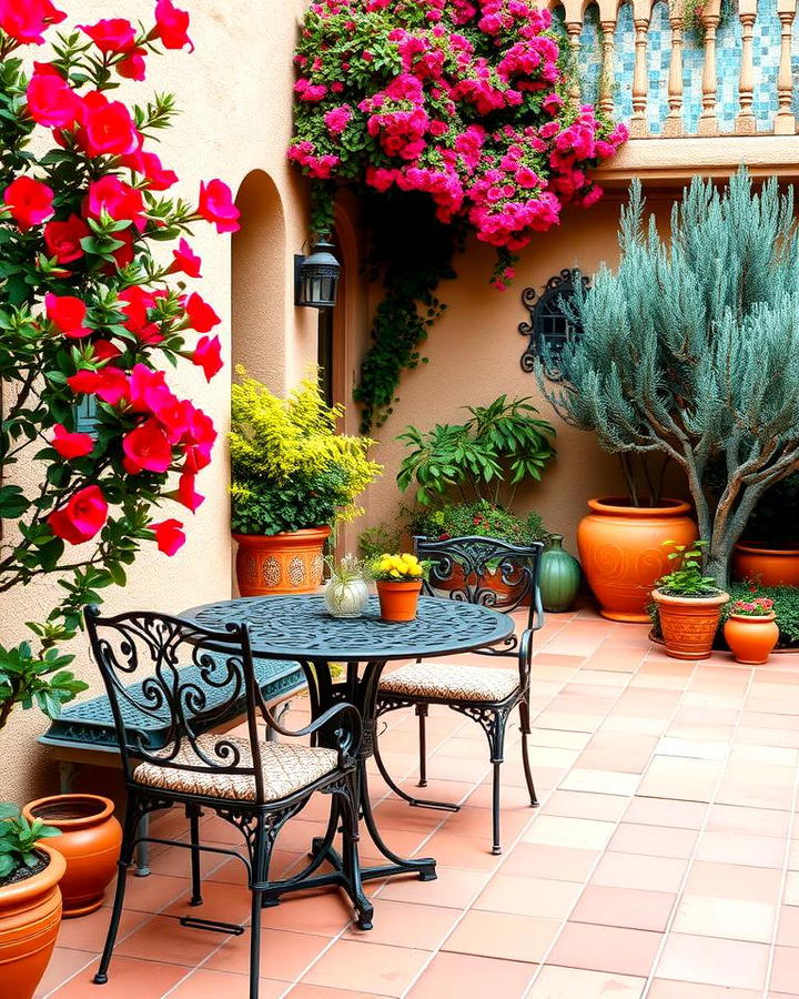 Mediterranean Inspired Red Patio