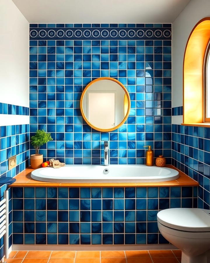 Mediterranean Style with Deep Blue Tiles