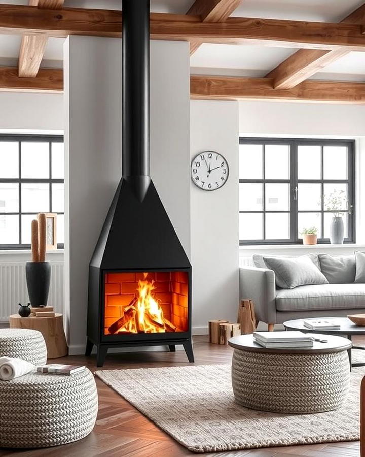 Metal Fireplace for Industrial Charm