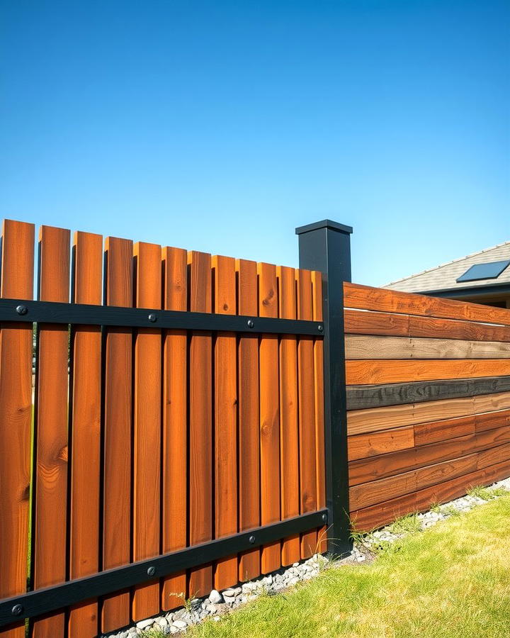 Metal and Wood Horizontal Fence