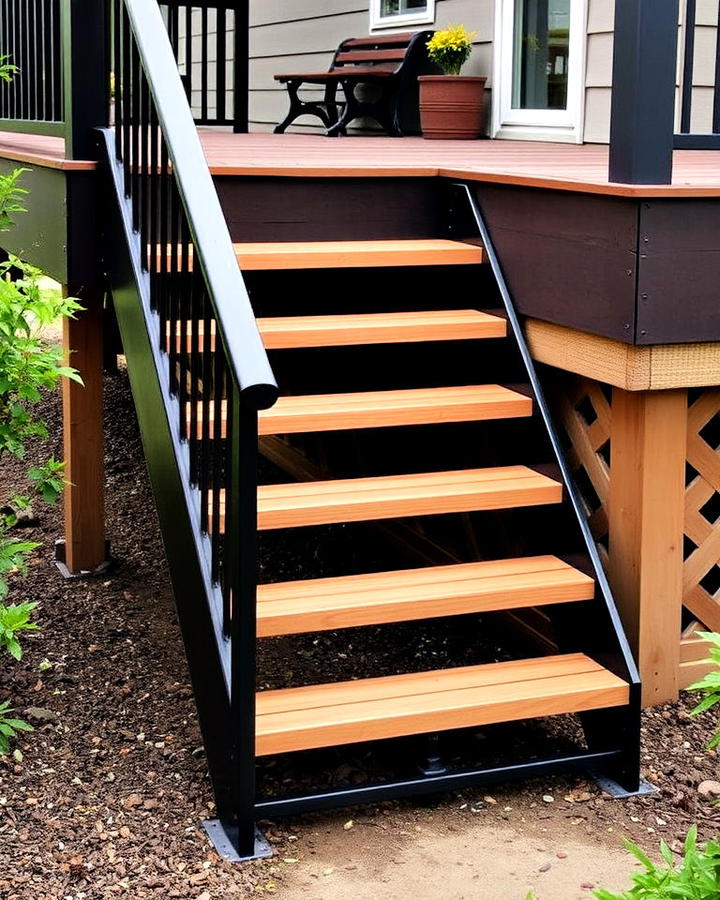 Metal framed Deck Steps for Durability