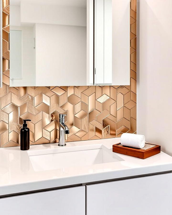 Metallic Accents Bathroom Backsplash