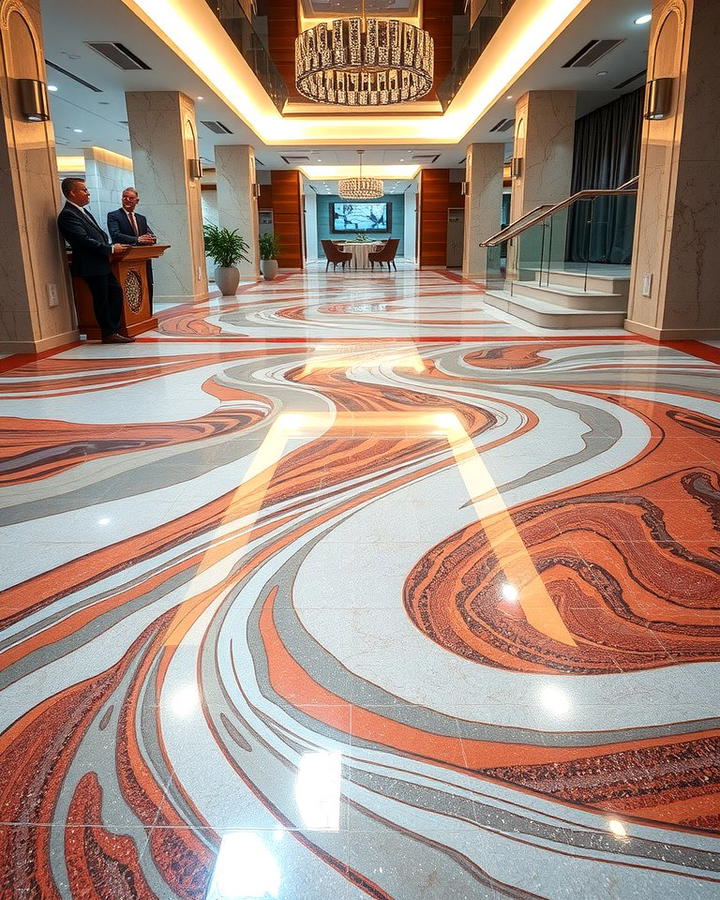 Metallic Swirl Epoxy Floors