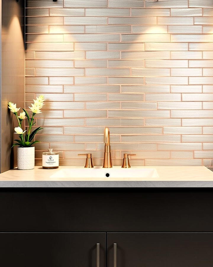 Metallic Tiles Backsplash for a Glamorous Finish