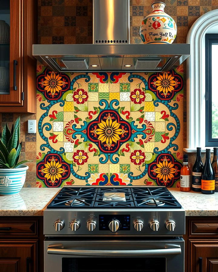 Mexican Inspired Mosaic Backsplash