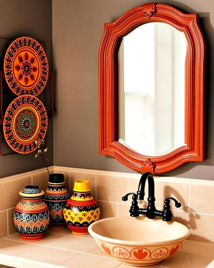 Mexican Pottery Decor Bathroom