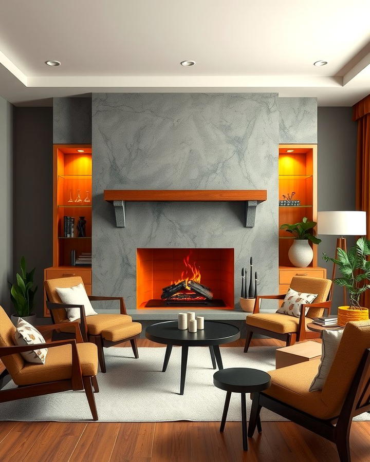 Mid Century Modern Fireplace