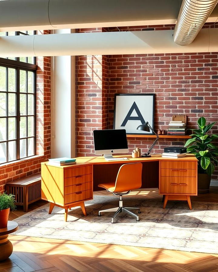 Mid Century Modern Loft Office