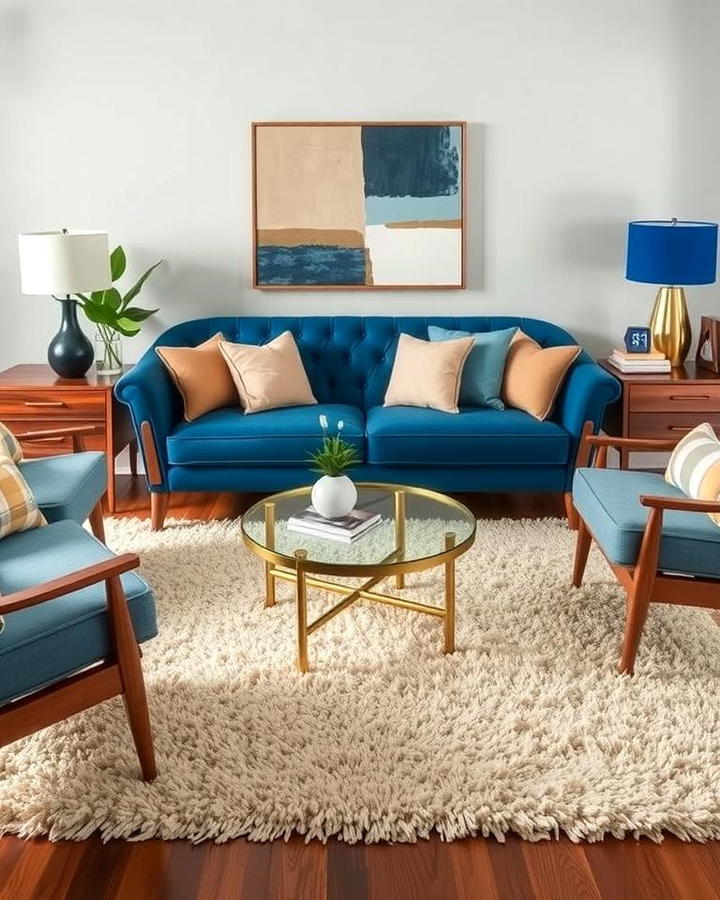 Mid Century Modern with Blue and Beige