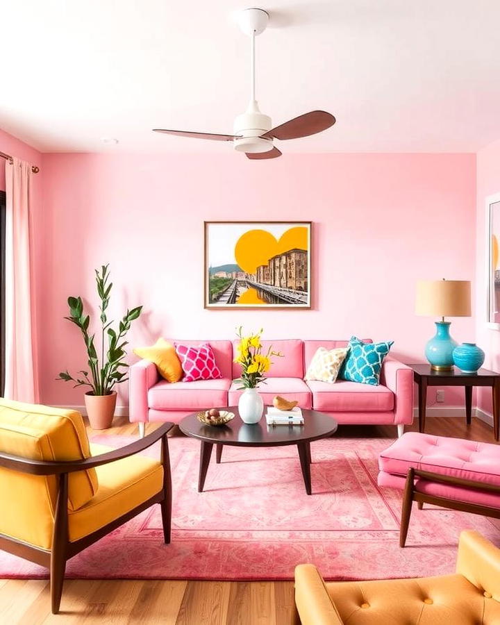 Mid Century Modern with Pink Accents