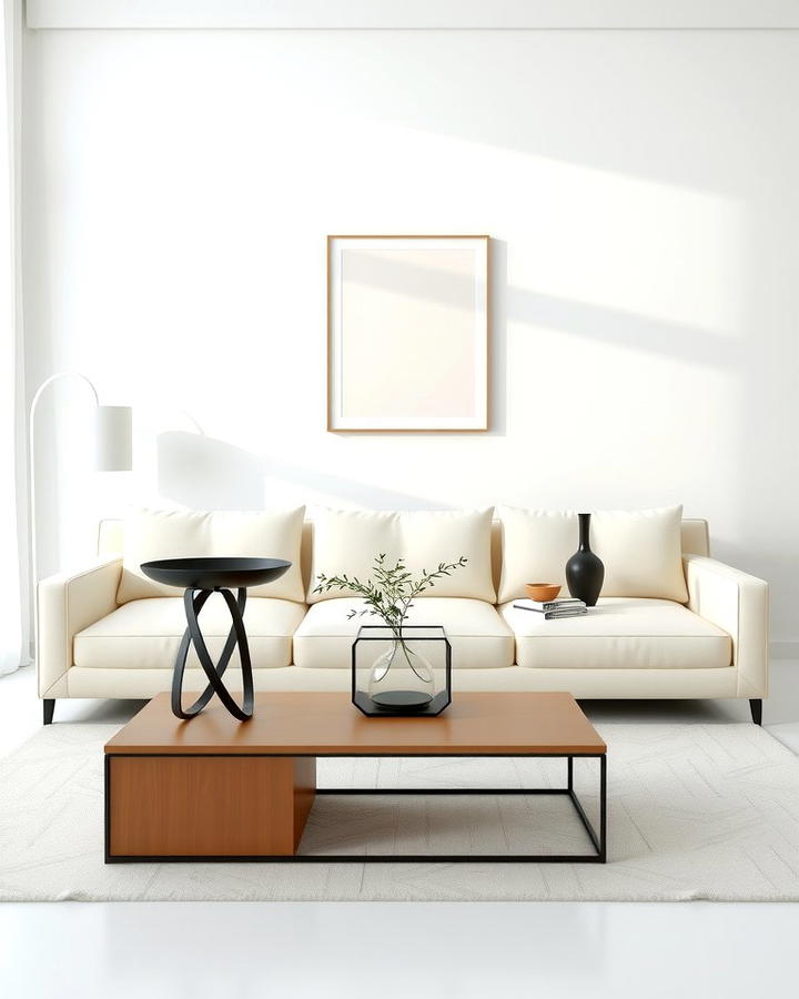 Minimalist Approach with a Cream Couch