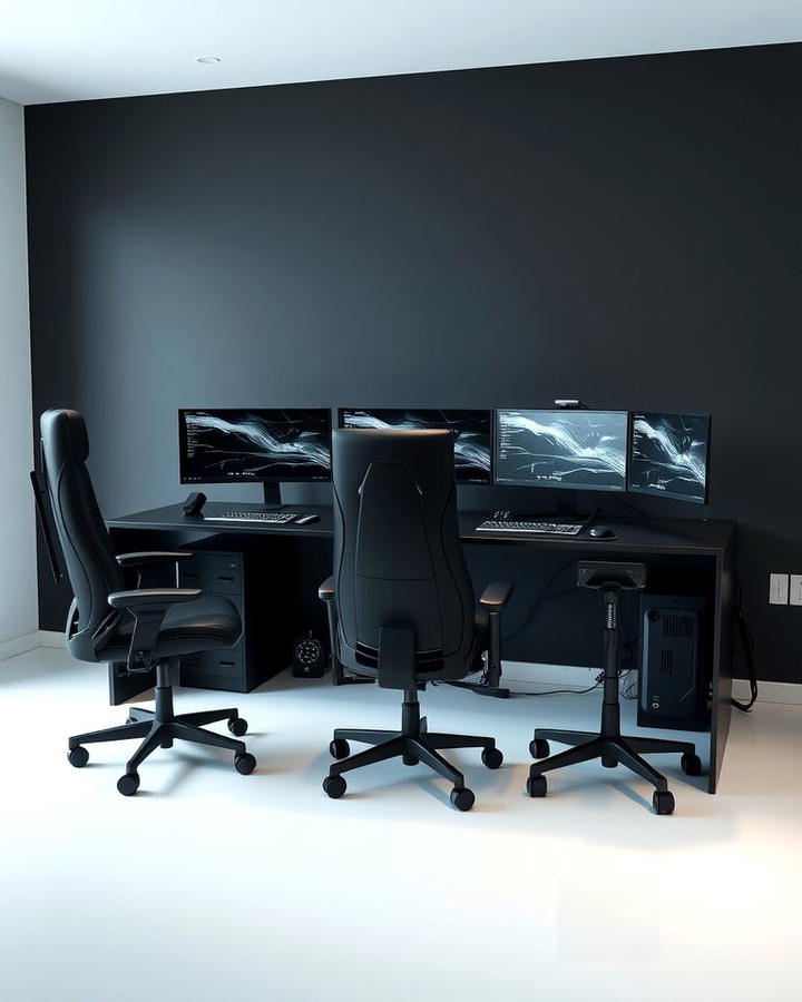 Minimalist Black Gaming Desk