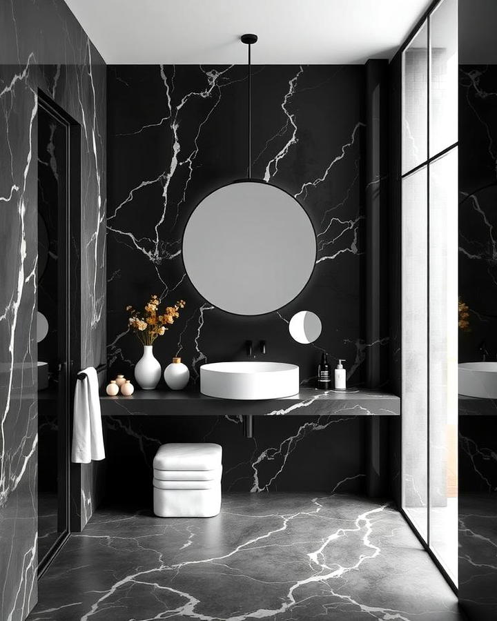 Minimalist Black Marble Bathrooms