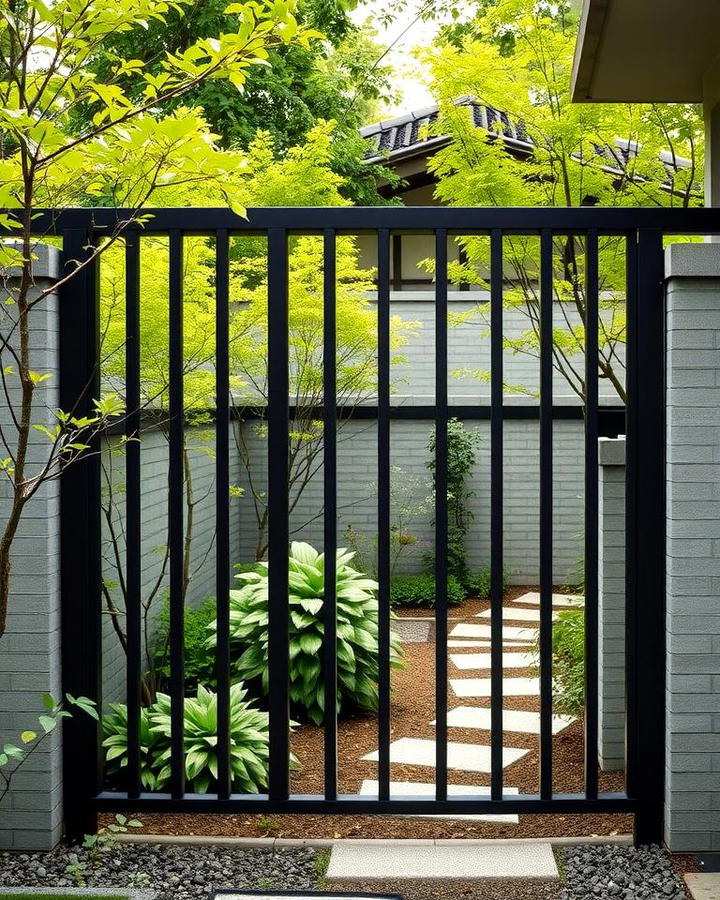 Minimalist Black Metal Gate