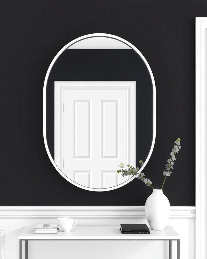 Minimalist Black Mirror with White Frame