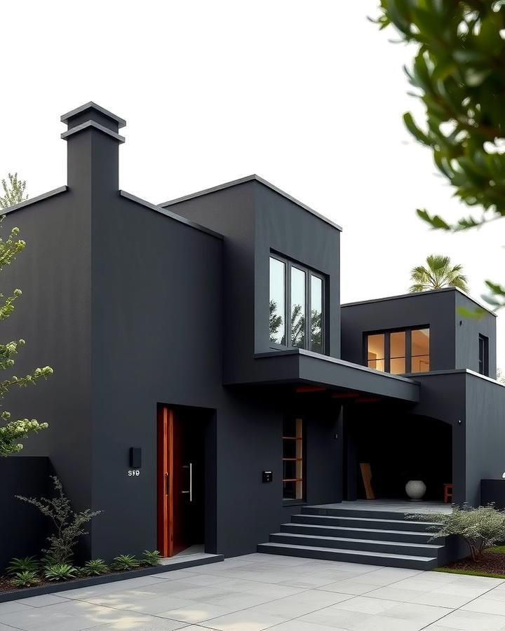 Minimalist Black Stucco Design