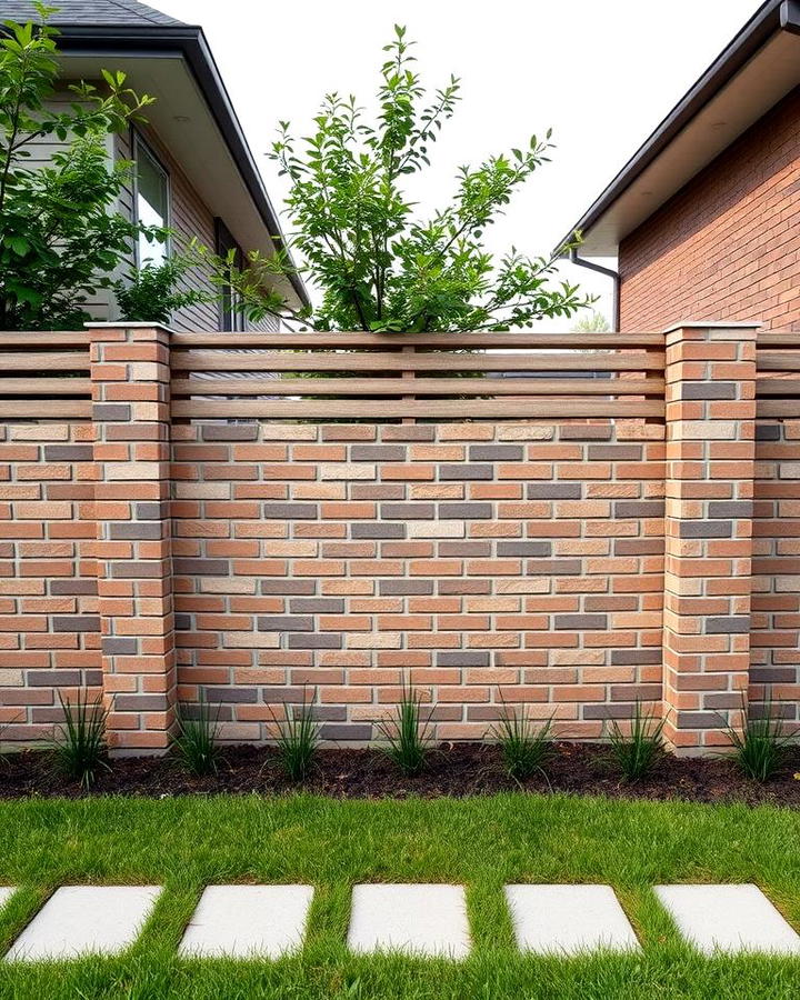 Minimalist Brick Fence with Clean Lines