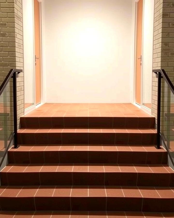 Minimalist Brick Steps with Clean Lines