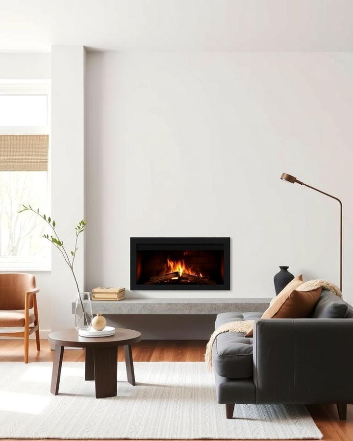 Minimalist Built In Fireplace