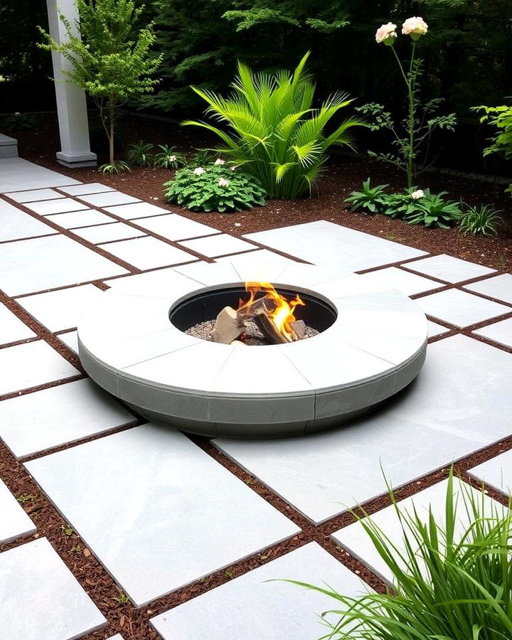 Minimalist Flagstone Fire Pit