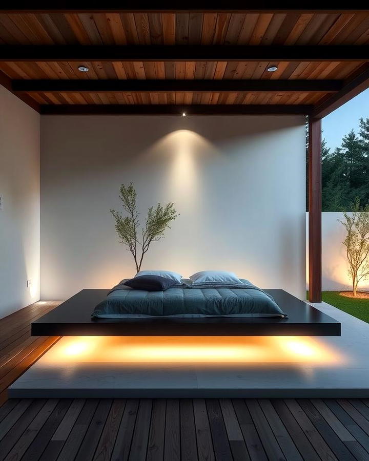 Minimalist Floating Beds
