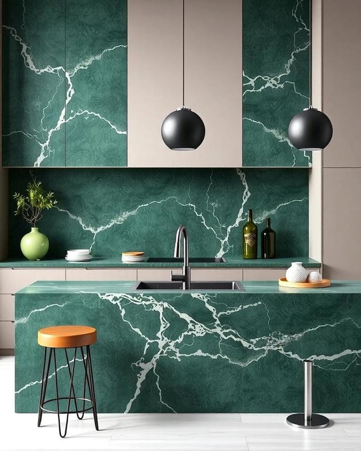 Minimalist Green Marble Design