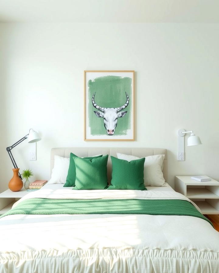 Minimalist Green and White Accents