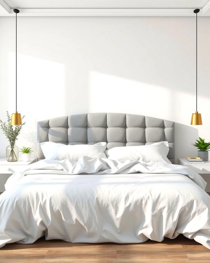 Minimalist Grey Headboard with Clean Lines